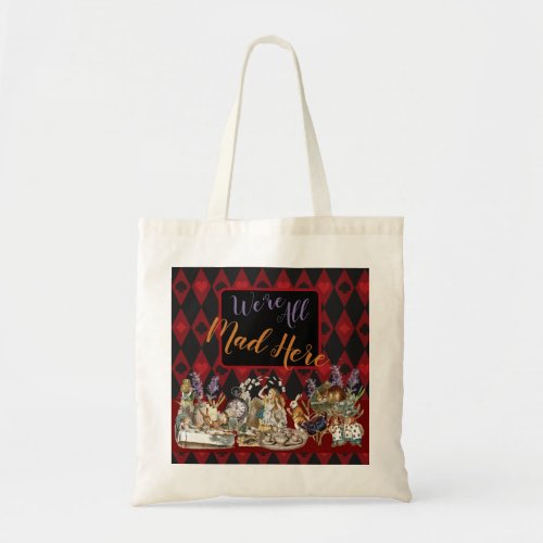 Alice in Wonderland Mad Cheshire Cat Tote Bag