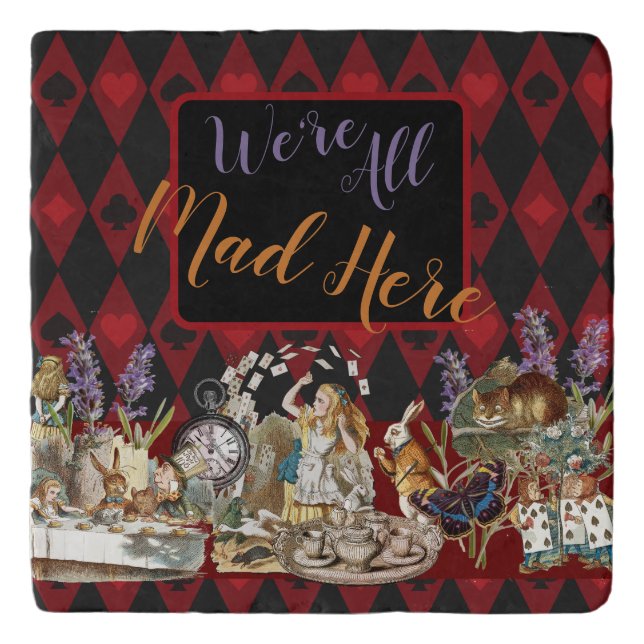 Alice in Wonderland Mad Cheshire Cat Trivet (Front)