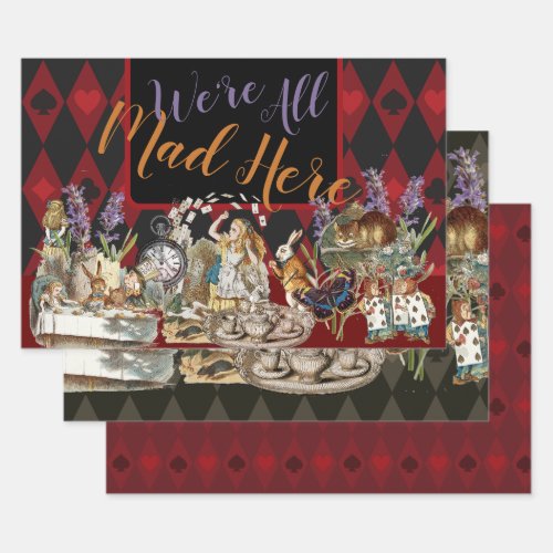 Alice in Wonderland Mad Cheshire Cat Wrapping Paper Sheets