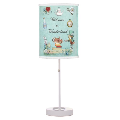 Alice in Wonderland Mad Hatter  Cheshire Cat Table Lamp