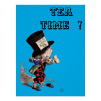 Alice in Wonderland - Mad Hatter -color-blue bkgrd