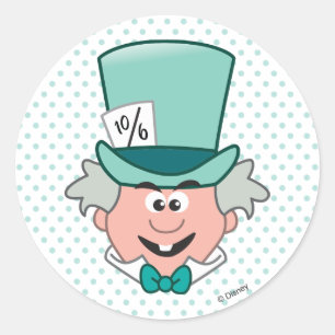 Alice in Wonderland Mad Hatter Emoji Classic Round Sticker
