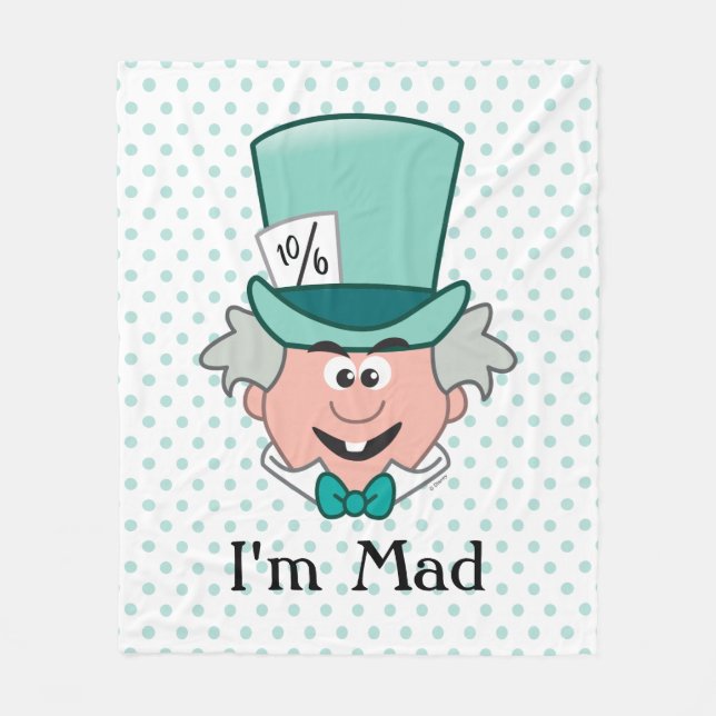 Alice in Wonderland | Mad Hatter Emoji Fleece Blanket (Front)