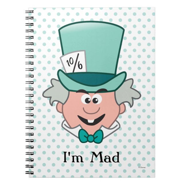 Alice in Wonderland | Mad Hatter Emoji Notebook (Front)