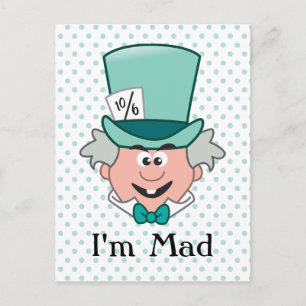Alice in Wonderland Mad Hatter Emoji Postcard
