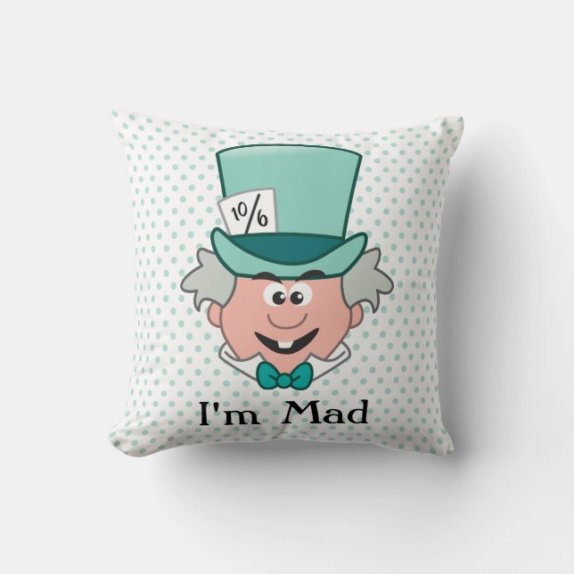 Alice in Wonderland | Mad Hatter Emoji Throw Pillow (Front)