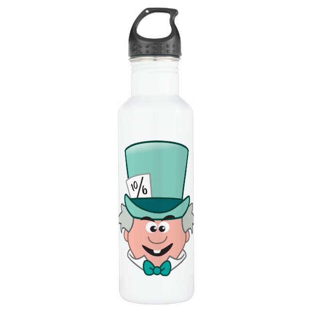 Alice in Wonderland | Mad Hatter Emoji Water Bottle (Front)