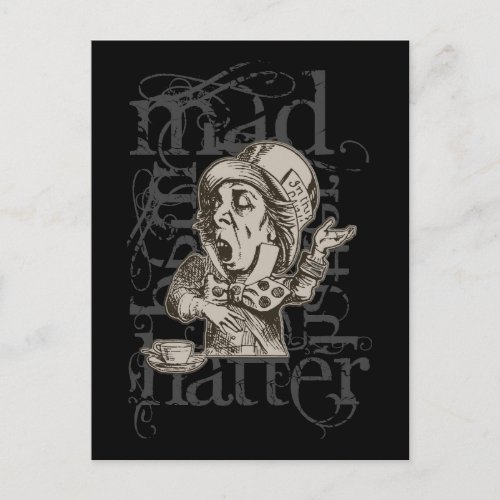 Alice In Wonderland Mad Hatter Grunge Single Postcard
