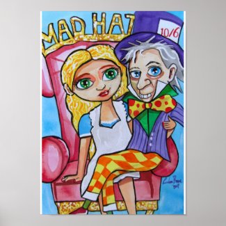 Alice in Wonderland Mad Hatter painting Poster