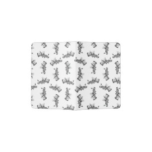 Alice in Wonderland Mad Hatter Pattern Vintage Art Passport Holder