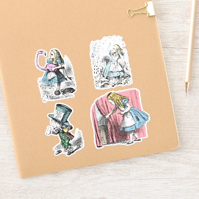 Alice in Wonderland Mad Hatter Pink Flamingo Sticker (Notebook)