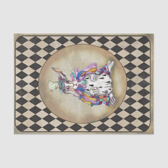 Alice in Wonderland Mad Hatter Rabbit Tissue Paper (Front)