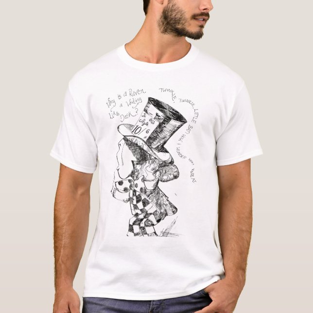 Alice In Wonderland: Mad Hatter Sketch T-Shirt (Front)