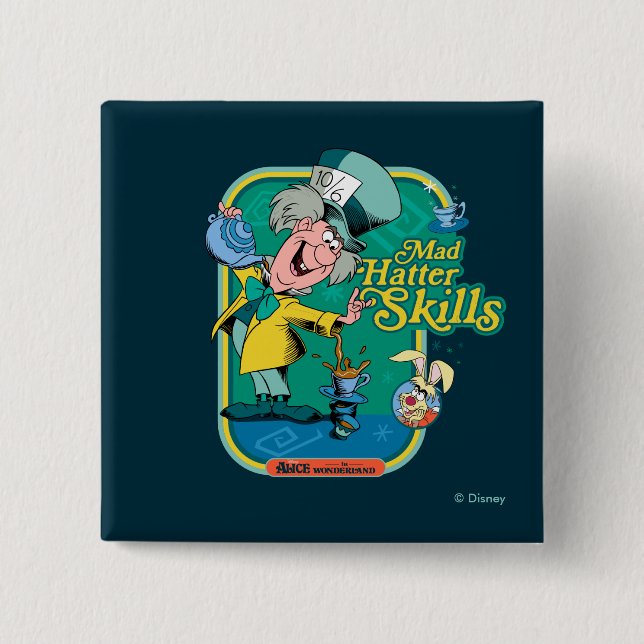 Alice in Wonderland | Mad Hatter Skills Button (Front)