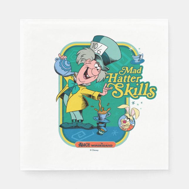 Alice in Wonderland | Mad Hatter Skills Napkins (Front)