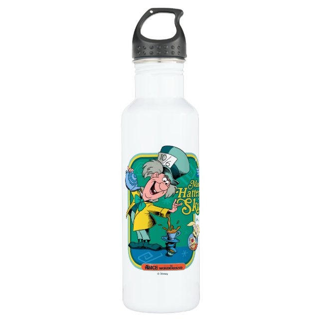 Alice in Wonderland | Mad Hatter Skills Stainless Steel Water Bottle (Front)