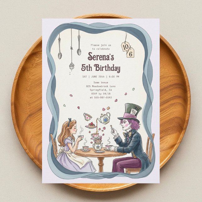 Alice in Wonderland Mad Hatter Tea Birthday Invitation (Creator Uploaded)