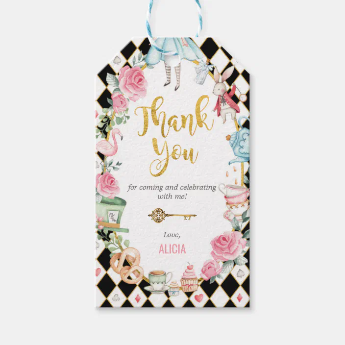 10 Alice in wonderland Open Me tags Birthday Wedding Gift party Decorations 