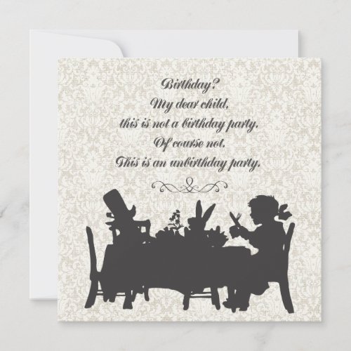 Alice in Wonderland Mad Hatter Tea Party Birthday Personalized Invitations
