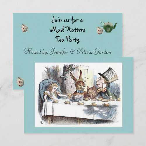 Alice in Wonderland Mad Hatter Tea Party Custom Announcement