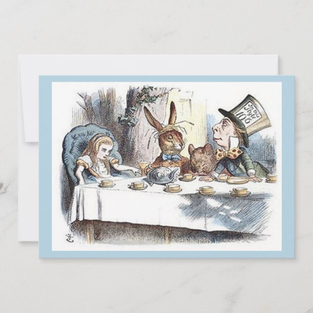 Alice in Wonderland, Mad Hatter Tea Party Invitation (Front)