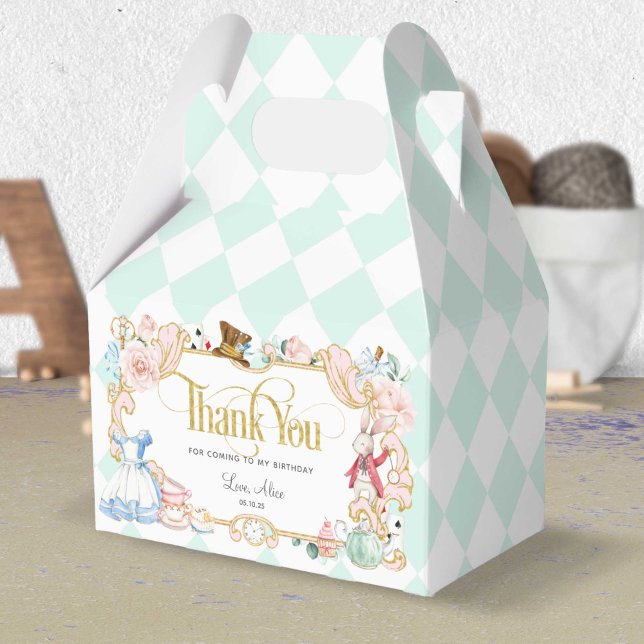 Alice in wonderland, mad hatter tea party mint favor boxes (Creator Uploaded)