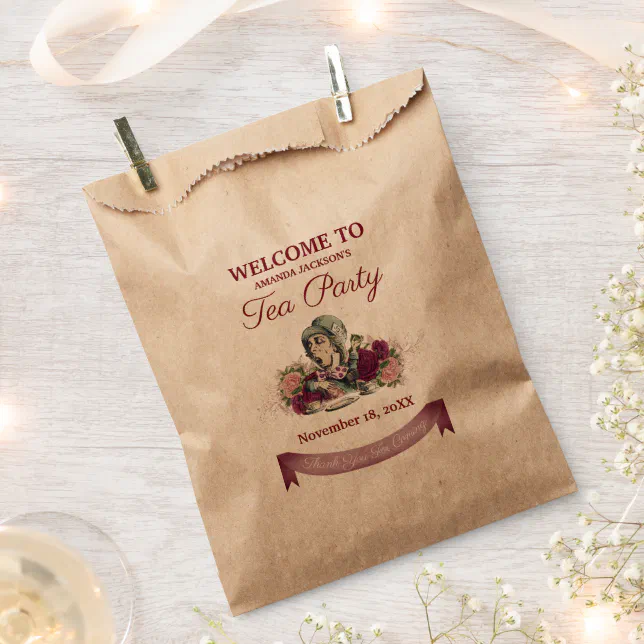 Alice in Wonderland Mad Hatter Tea Party Welcome Favor Bag | Zazzle