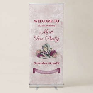 Alice in Wonderland Mad Hatter Tea Party Welcome Retractable Banner