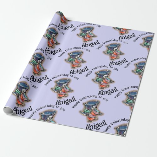 Alice in Wonderland Mad Hatter Teacups Custom Name Wrapping Paper