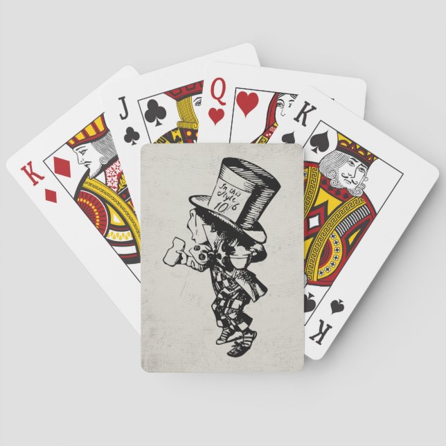 Alice in Wonderland Mad Hatter Vintage Poker Cards (Back)