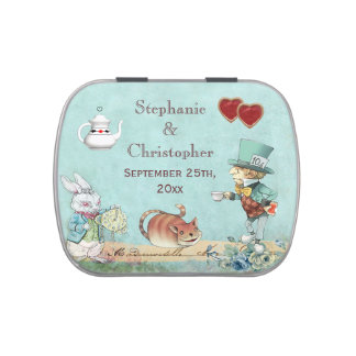Alice in Wonderland Mad Hatter Wedding Favor Candy Tins
