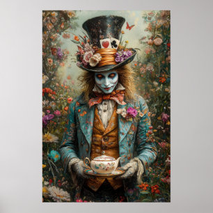 Alice in Wonderland Mad Hatter with Teapot Story Poster