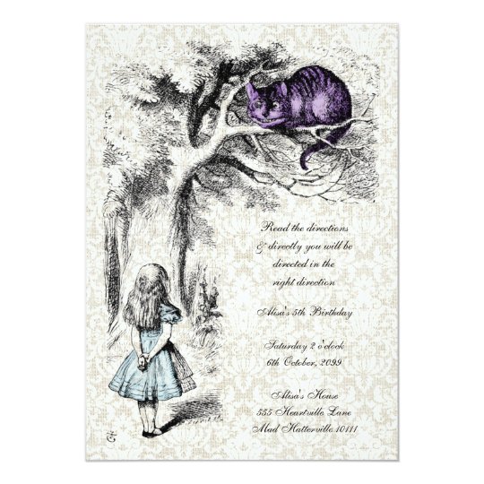 Alice In Wonderland Mad Hatters Tea Party Birthday Invitation