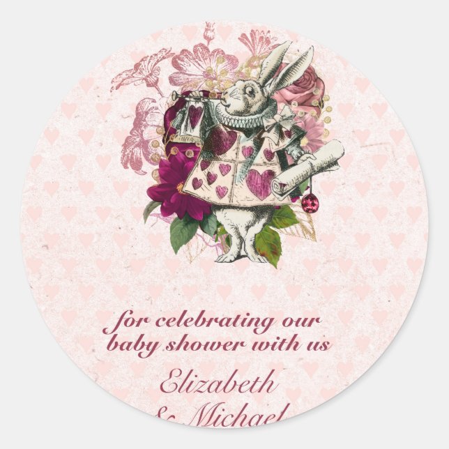 Alice In Wonderland Mad Hatters Tea Party Custom Classic Round Sticker (Front)