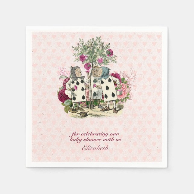 Alice In Wonderland Mad Hatters Tea Party Custom Napkins (Front)