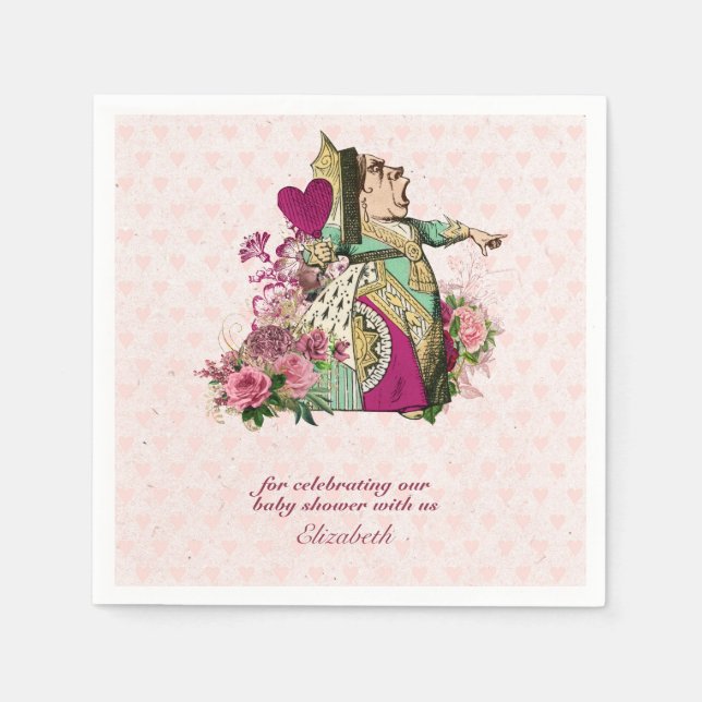 Alice In Wonderland Mad Hatters Tea Party Custom Napkins (Front)