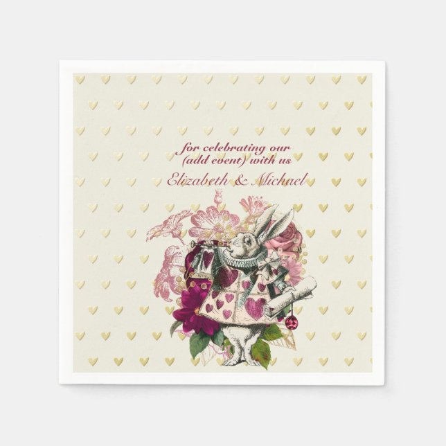 Alice In Wonderland Mad Hatters Tea Party Custom Napkins (Front)