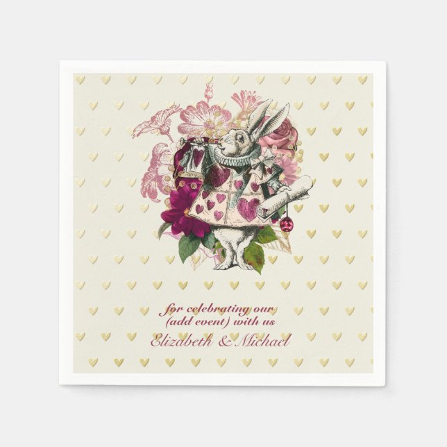 Alice In Wonderland Mad Hatters Tea Party Custom Napkins (Front)