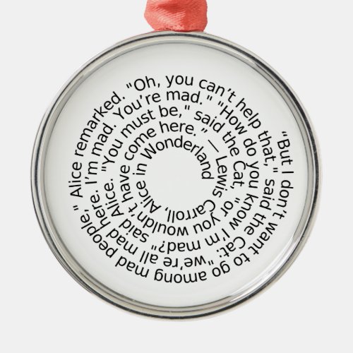 Alice in Wonderland Mad quote ornament