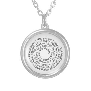 Alice in Wonderland Mad quote pendant necklace