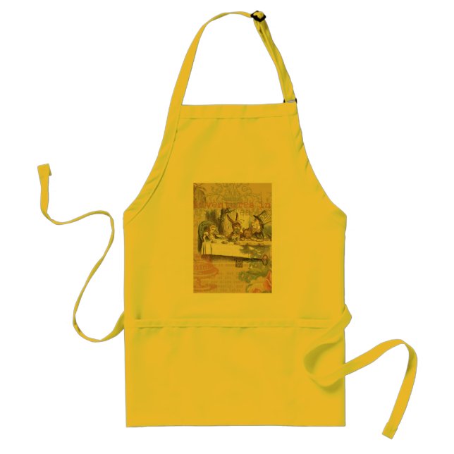 Alice in Wonderland Mad Tea Party Art Adult Apron (Front)