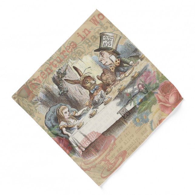 Alice in Wonderland Mad Tea Party Art Bandana (Front)