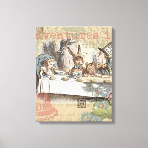 Alice in Wonderland Mad Tea Party Art Canvas Print