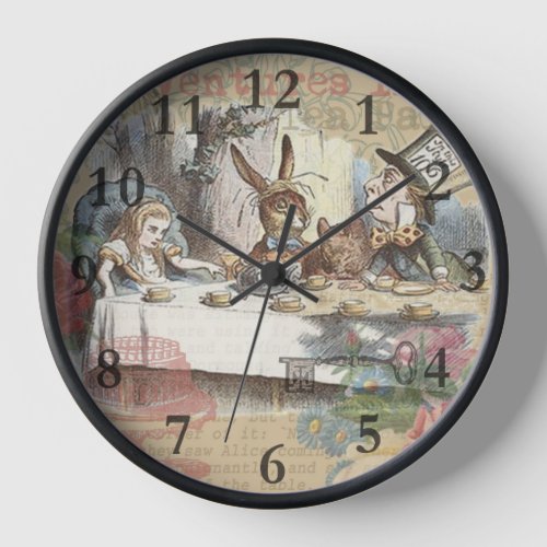 Alice in Wonderland Mad Tea Party Art Clock