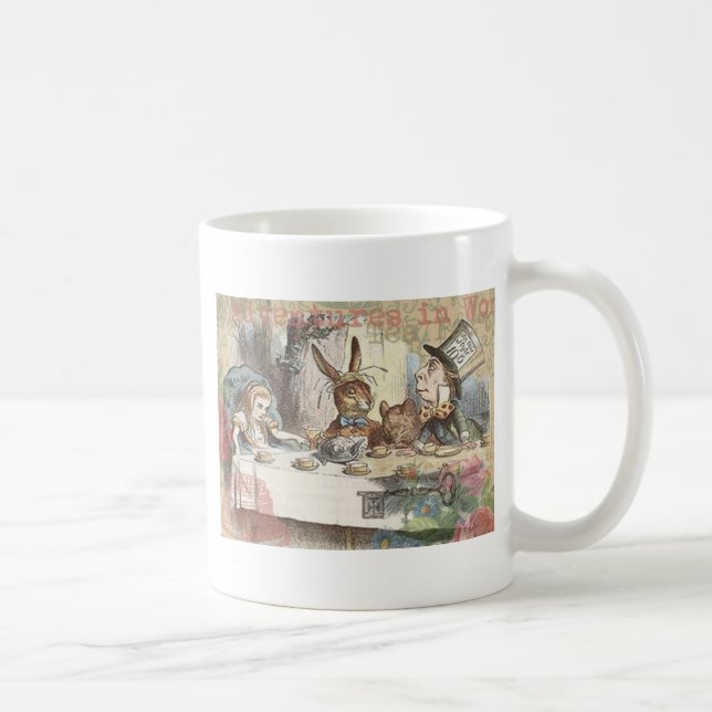 Alice in Wonderland Mad Tea Party Art Coffee Mug (Right)