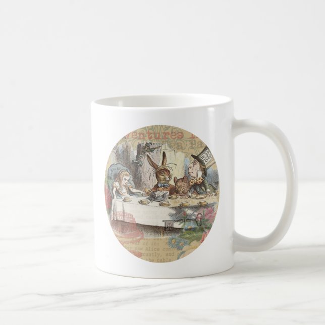 Alice in Wonderland Mad Tea Party Art Coffee Mug (Right)