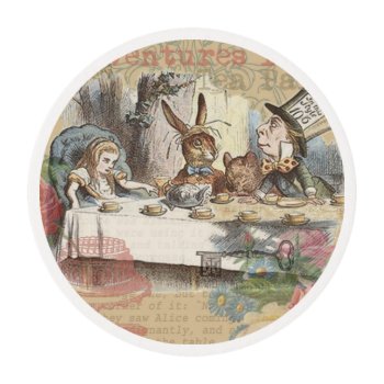 Alice In Wonderland Mad Tea Party Art Edible Frosting Rounds by antiqueart at Zazzle