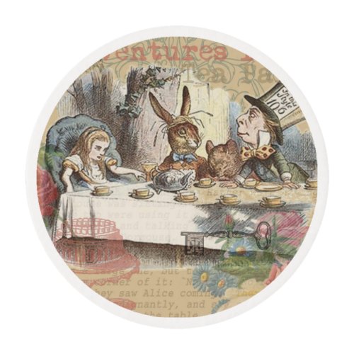 Alice in Wonderland Mad Tea Party Art Edible Frosting Rounds