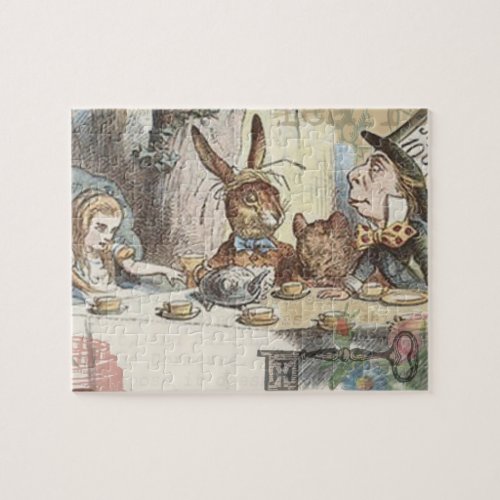 Alice in Wonderland Mad Tea Party Art Jigsaw Puzzle