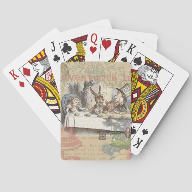 Alice in Wonderland Mad Tea Party Art Poker Cards (Back)